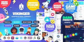 [5318.cm] Vikinger - BuddyPress and GamiPress Social Community - WordPress Theme